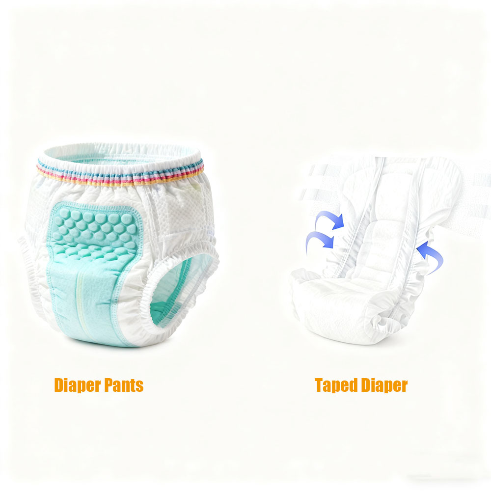 Diaper pants and taped diaper Diaper pants and taped diaper