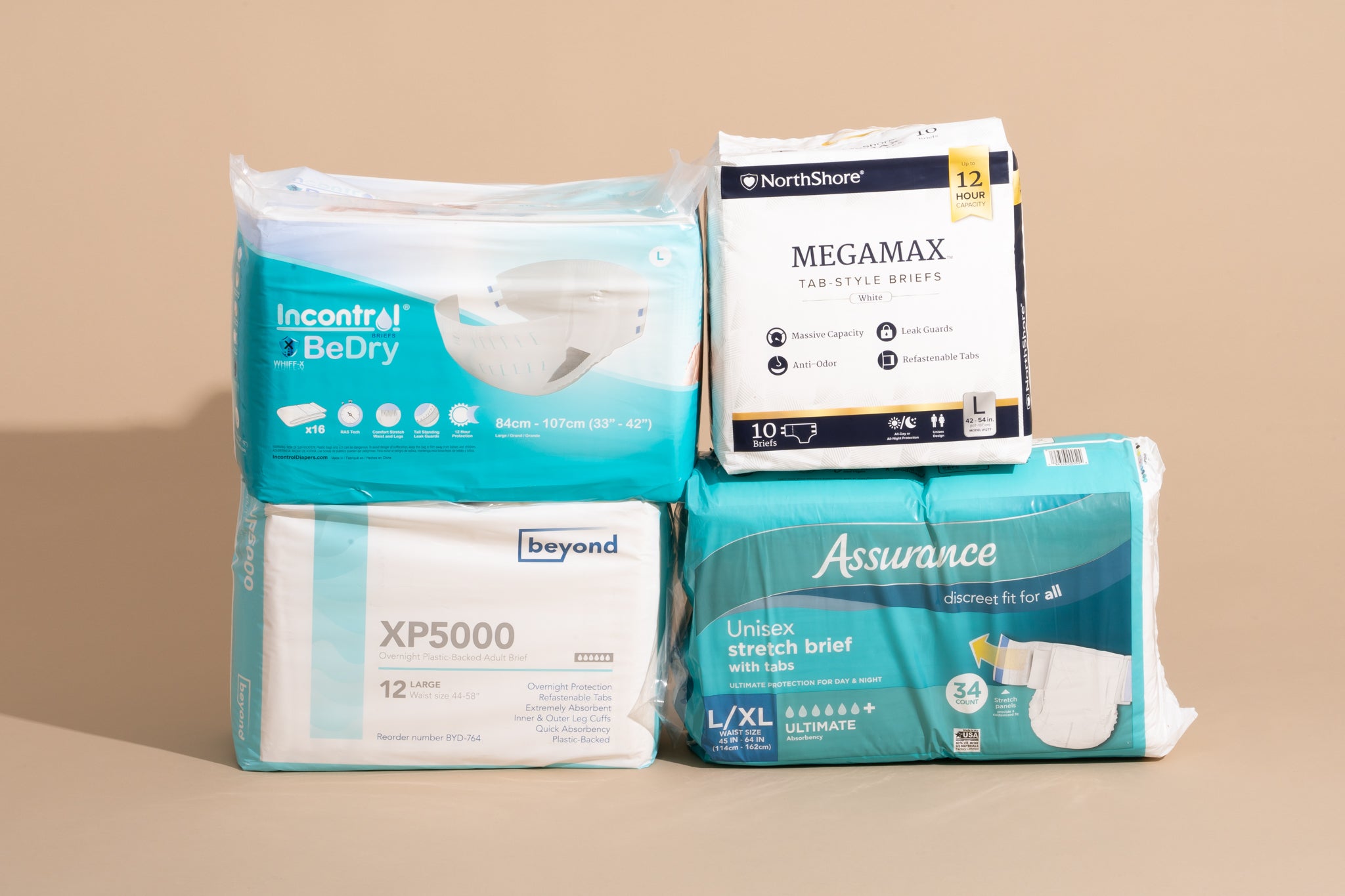 Modern adult incontinence product packaging