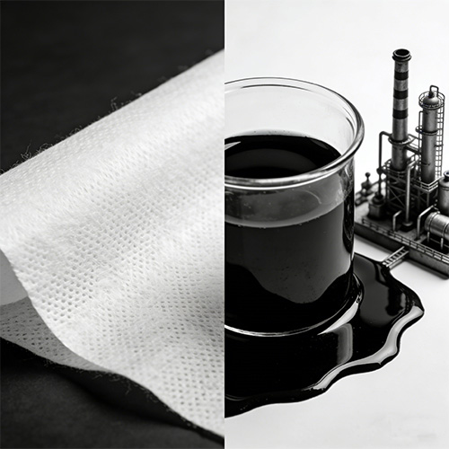 Non-woven fabric and crude oil.jpg