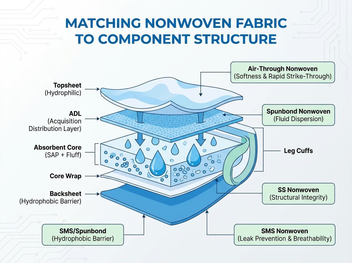 Nonwoven fabric evaluation and manufacturing process